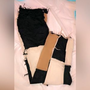 SHIEN pattern ripped jeans LARGE